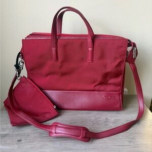 Tumi Crimson Tote with Adjustable Strap Nylon & Leather - Excellent Condition
